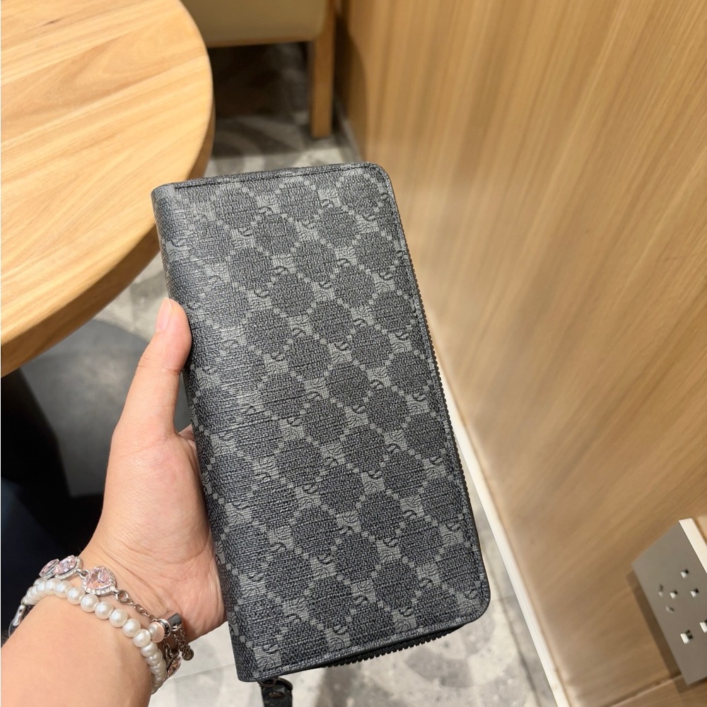 Gray Patterned Zip Wallet - image 3